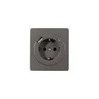 Розетка ROUND одинарная с/з скрытой установки з/ш 16А с USB A+C быстрой зарядки 5В/3А механизм титан