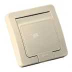                  Розетка скрытая с заземлением IP44 слоновая кость
               