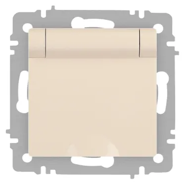 Розетка Intro Accent 6-203-02 2P+E Schuko с крышкой, 16А-250В, IP20, СУ, сл.кость