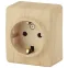 Розетка 2P+E Schuko со шторками, 16A-250В, ОУ, Эра Эксперт, сосна, 11-2204-11