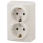 Розетка 2х2P+E Schuko, 16A-250В, ОУ, Эра Эксперт, сл.кость, 11-2205-02