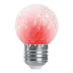                  Лампа светодиодная LED 1вт Е27 строб красный шар
               