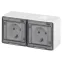 Розетка Эксперт 11-2504-01 2х2P+E гориз. IP55, шторки, 16A-250В, ОУ, белый