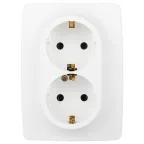 Розетка Серия 12 12-2106-01М , 2X2P+E Schuko, 16А-250В, белый матовый