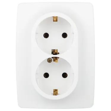 Розетка Серия 12 12-2106-01М , 2X2P+E Schuko, 16А-250В, белый матовый