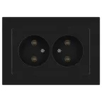 Розетка Intro Accent 6-204-05 2х2P, 16А-250В, IP20, СУ, AL/CU, антрацит