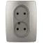 Розетка Серия 12 12-2107-16 , 2X2P, 16А-250В, титан