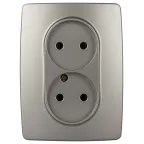 Розетка Серия 12 12-2107-16 , 2X2P, 16А-250В, титан