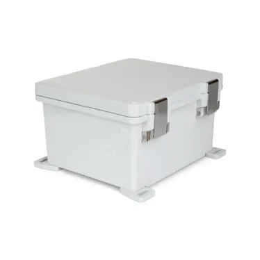 Корпус PolyBox 276x225x185 мм, петли, защелки AISI316, серая крышка, PC, IP66 / IP68 / IP69