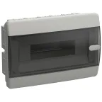 Корпус пластиковый встраиваемый на 12 модулей ЩРВ-П-12 IP41 UNION Compact черная прозрачная дверь