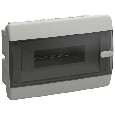 Корпус пластиковый встраиваемый на 12 модулей ЩРВ-П-12 IP41 UNION Compact черная прозрачная дверь