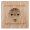 Розетка 2P+E Schuko, 16А-250В, СУ, Plano, сосна, 1-202-11