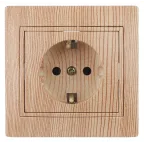 Розетка 2P+E Schuko, 16А-250В, СУ, Plano, сосна, 1-202-11