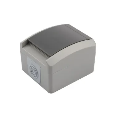 Розетка одноместная (керамика) INDUSTRIAL IP54 с заземлением, о/у, серая