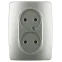 Розетка 2X2P, 16A-250В, Эра12, перламутр, 12-2107-15