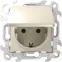 Розетка 2К+З Schuko IP44, слоновая кость