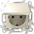                  Розетка 2К+З Schuko IP44, слоновая кость
               