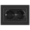 Розетка Intro Accent 6-205-07 , 2X2P+E Schuko, 16А-250В, IP20, СУ, AL/CU, графит