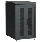 Шкаф напольный сетевой 19' LINEA N 18U 600х800мм передняя распашная перфорированная дверь задняя перфорированная черный