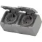 Розетка Intro Atlantic 5-204-03 двойная с заземлением 2х2P+E Schuko шторки, 16А-250В, IP54, открытой установки, серый