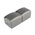 Блок вертикальный 2 розетки INDUSTRIAL IP54 с заземлением, о/у, серый
