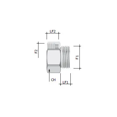 Переходник для труб 1 НР/ M32x1.5 ВР GAS-MET