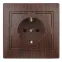 Розетка 2P+E Schuko, 16А-250В, СУ, Plano, венге, 1-202-10
