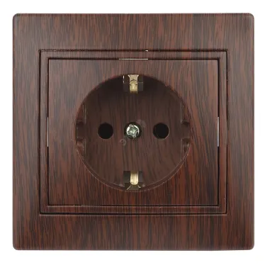 Розетка 2P+E Schuko, 16А-250В, СУ, Plano, венге, 1-202-10