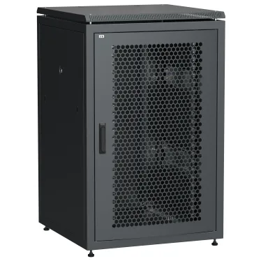 Шкаф сетевой 19' LINEA N 24U 800х800мм перфорированная передняя дверь задняя металлическая черный