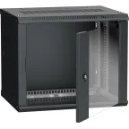                  Шкаф настенный 19' LINEA W 9U 600x450мм стеклянная дверь RAL9005
               
