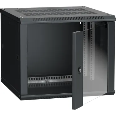 Шкаф настенный 19' LINEA W 6U 600x600мм стеклянная дверь RAL9005