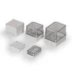 Cubo S 100X100X60 мм, 50 мм основание, глухая стенка, прозрачная крышка, PC, IP 66/67