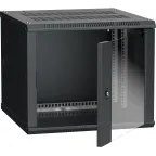 Шкаф настенный 19' LINEA W 9U 600x600мм стеклянная дверь RAL9005