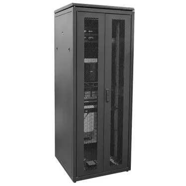 Шкаф сетевой 19' LINEA N 47U 800х800мм двустворчатая перфорированная дверь задняя перфорированная черный