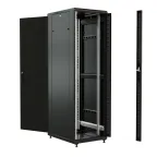 Шкаф напольный 19-дюймовый 47U 2277x600х600 мм ВхШхГ перед. стекл дверь с перфорированными бок. зад. дверь сплошная черный