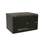 Шкаф настенный 19-дюймовый 19'' 9U 500x600х600мм стеклянная дверь с перфорацией ручка с замком черный RAL 9004 WRline''