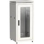                  Шкаф сетевой 19' LINEA N 24U 600х600мм стеклянная передняя дверь серый
               