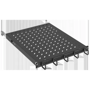 Полка стационарная ITK by ZPAS 19'' 1U с кабельным органайзером и щеточным вводом нагрузка до 120кг 750мм черная