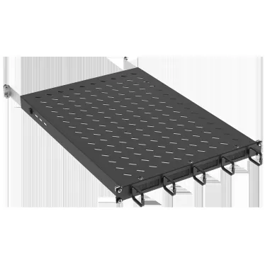 Полка стационарная ITK by ZPAS19'' 1U с кабельным органайзером и щеточным вводом нагрузка до 120кг 850мм черная