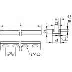 С-образный профиль 41х21, L800, толщ.2,0 мм, горячеоцинкованный