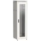 Шкаф сетевой 19 LINEA N 42U 600х800 мм стеклянная передняя дверь. задняя металлическая серый