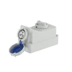                  Розетка наружной установки IP67 16А 2P+E 230В с механической блокировкой и боковым расположением разъема
               