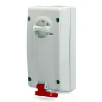 Розетка наружной установки IP44 16А 3P+E+N 400В с механической блокировкой и боковым расположением разъема