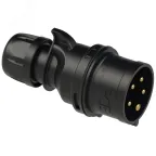                  Вилка кабельная 32А/400V/3P+N+E/IP44, черная
               