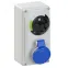 Розетка настенная 16A/230V/1P+N+E/IP44, с выключателем и блокировкой