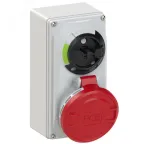                  Розетка настенная с выключателем и блокировкой 32А/400V/3P+N+E/IP44
               