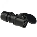                  Розетка кабельная 16А/230V/1P+N+E/IP44, черная
               