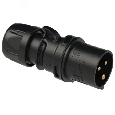 Вилка кабельная 16А/230V/1P+N+E/IP44, черная