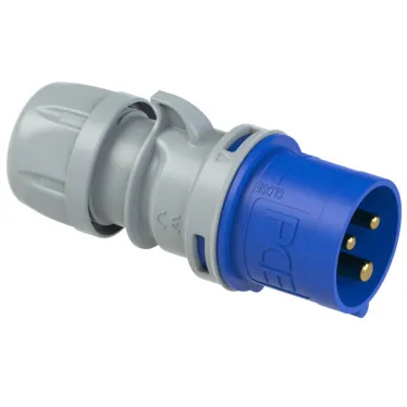 Вилка кабельная 32А/230V/1P+N+E/IP44 с безвинтовыми клеммами (PCE)