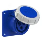                  Розетка встраиваемая прямая 16А/230V/1P+N+E/IP67, фланец 75x75
               